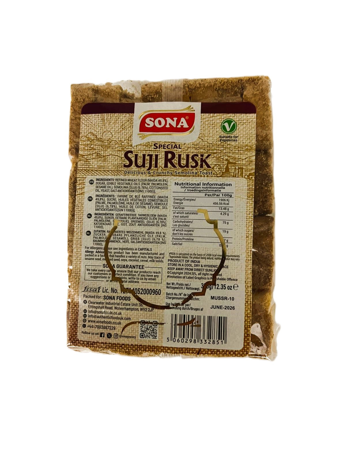 Suji Rusk 350g By Sona