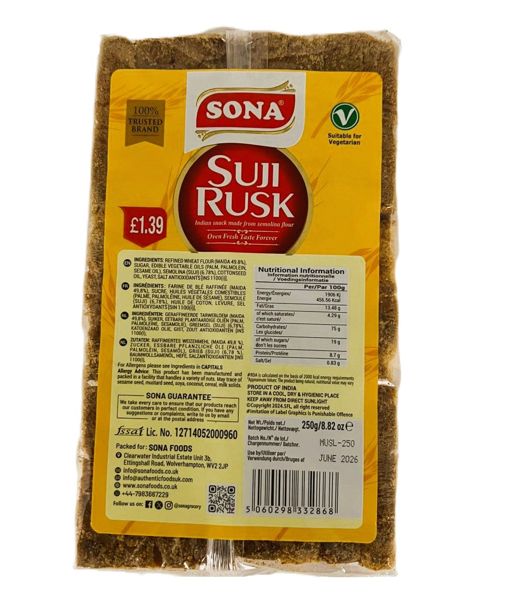 Suji Rusk 250g By Sona